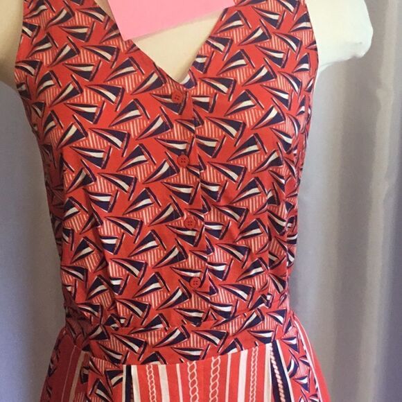 Sleeveless dress with a nautical style in small by COLLECTIVE CONCEPTS - Picture 8 of 14